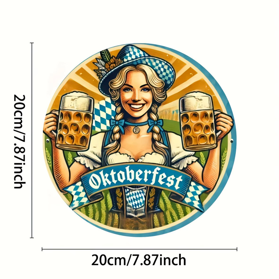 Potdemiel Oktoberfest Vintage Metallblechschild rund, Mehrfarbig, Durchmesser: 20 cm - Bild 2