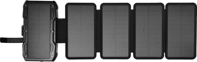 Sandberg Solar PowerBank Kabelloses Ladepad mit 5 Solar-Panels, 10000 mAh, 37 Wh, 22,5 Watt, Schwarz - Bild 1