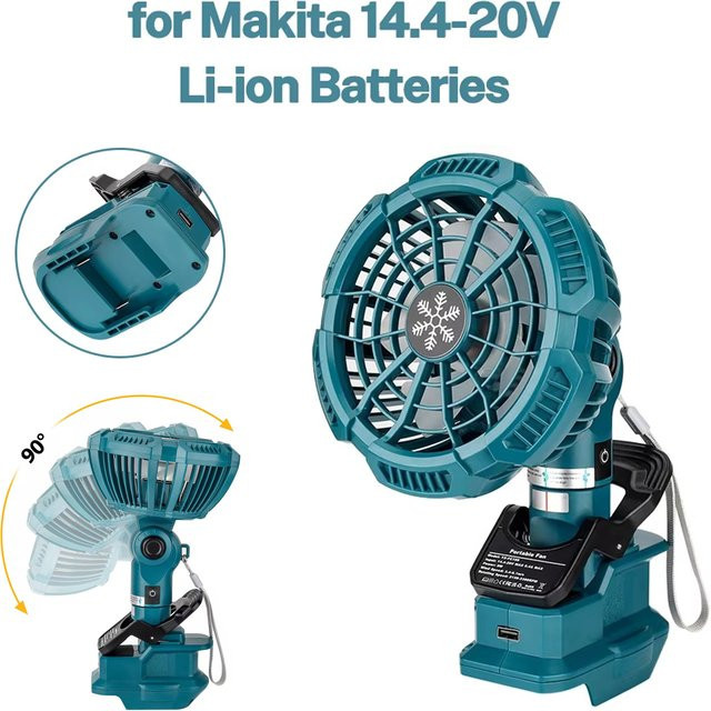 Makita Tragbarer Clip-On-Mini-Ventilator für 18-V-Lithiumbatterien mit 3 Geschwindigkeitsstufen - Bild 1