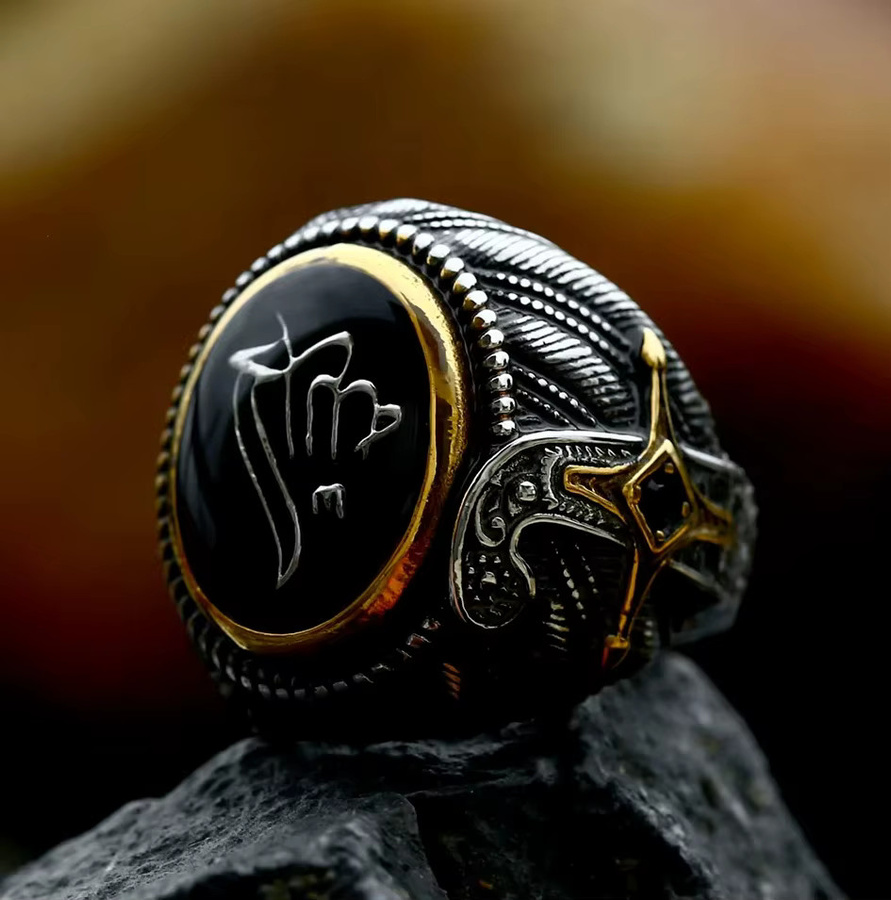 Siegelring Edelstahl, Zirkonia, Unisex - Bild 2