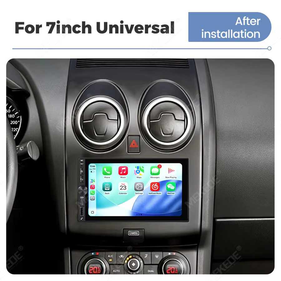 MEKEDE 7 Zoll Universelles Intelligentes Autoradio mit Wireless Carplay, WIFI und 4G für VW, Kia, Hyundai, Toyota, Honda und Nissan in Schwarz - Bild 2