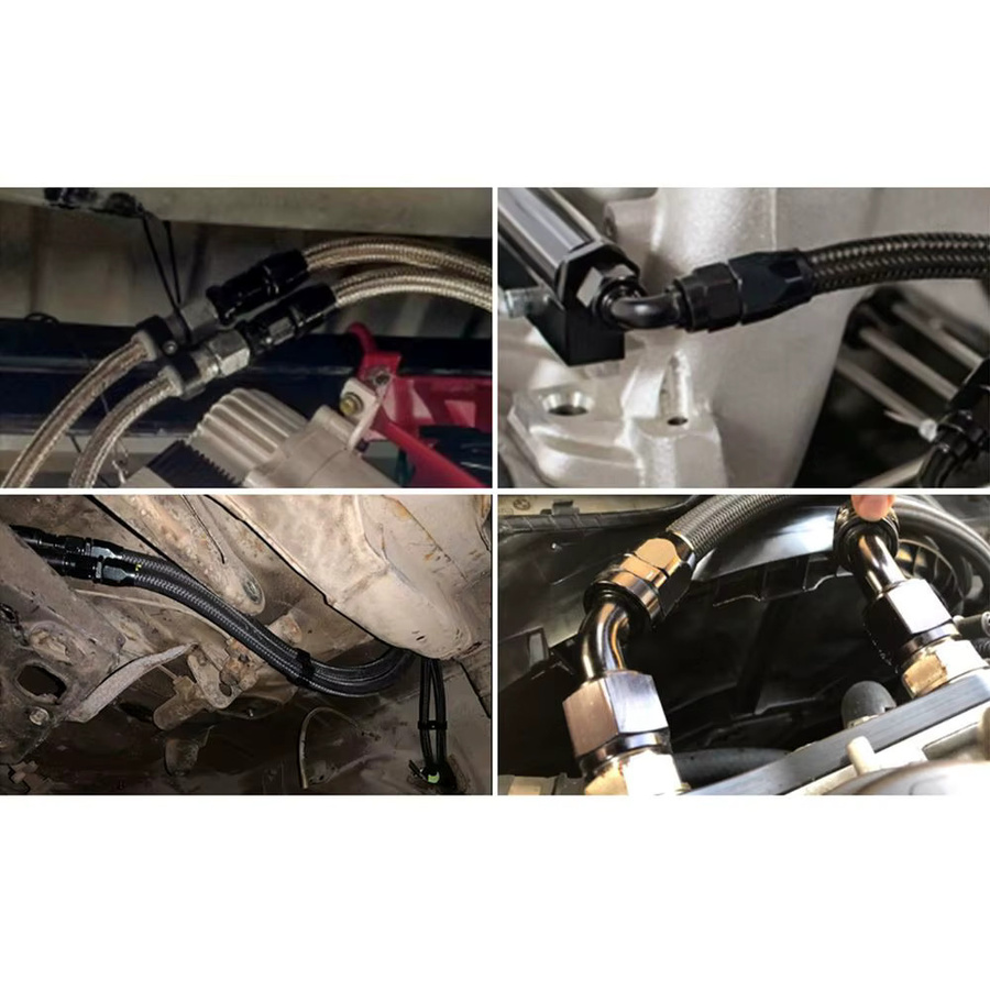 CSSPORT Öl-Kraftstoff-Schwenkadapter für PTFE-Armaturen in den Winkeln 0°, 45°, 90° und 180° für An4/6/8/10/12 - Bild 2