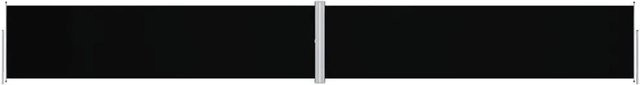vidaXL Ausziehbare Seitenmarke in Schwarz aus Polyester mit PU-Beschichtung, Breite: 1200 cm, Höhe: 160 cm - Bild 1