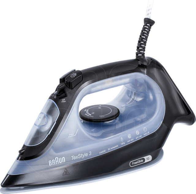 Braun TexStyle 3 SI3055BK Dampfbügeleisen in Schwarz mit Anti-Calc-Funktion und Auto-Shutoff - Bild 1