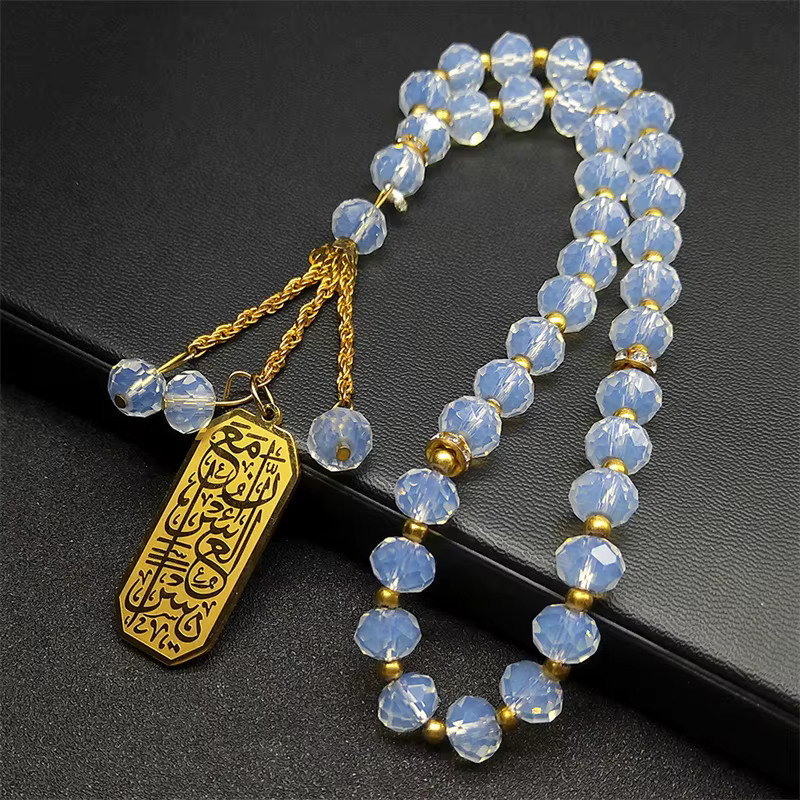 JYTF Auto-Anhänger Edelstahl, blaue Glaskette, Unisex - Bild 1