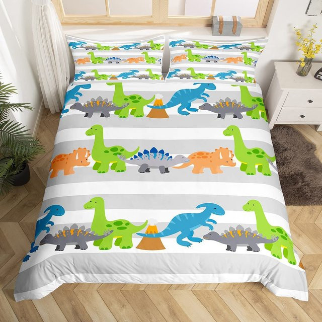 Binchi Outdoor Product Dinosaurier Bettwäscheset für Kinder mit Cartoon Dschungeltieren, Mehrfarbig, B/H: 200 x 230 cm - Bild 1