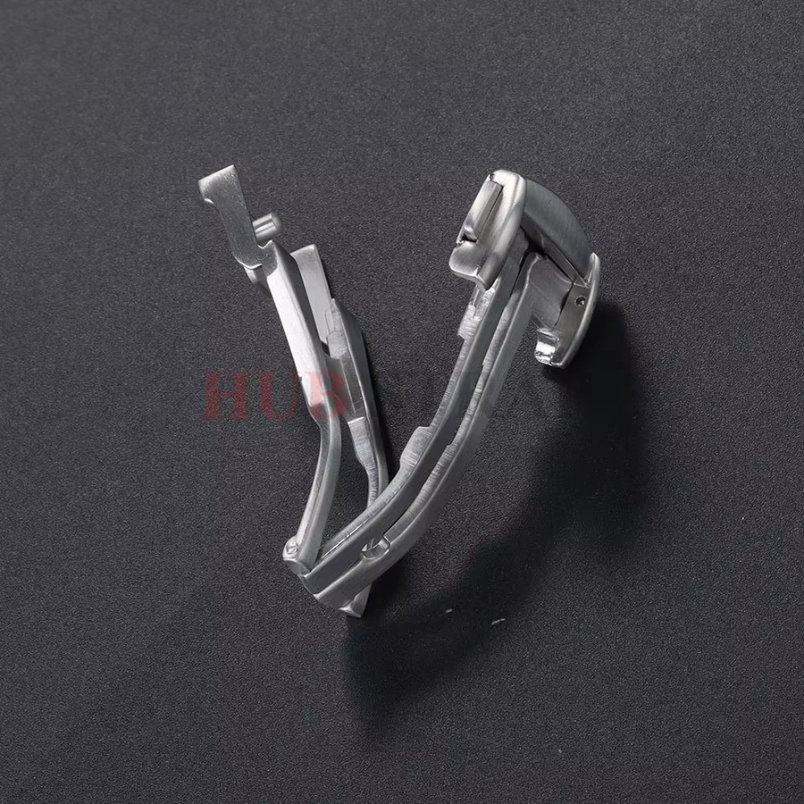 Edelstahl-Schnalle für Omega-Faltschließe, 20 mm, Silber, Unisex - Bild 3