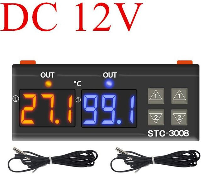 STC-3008 Temperaturregler von Binchi Outdoor Product mit zwei Relaisausgängen in Schwarz - Bild 1