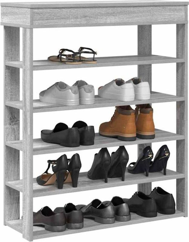 Schuhregal vidaxl aus Holzwerkstoff in Grau, B/T/H: 80 x 30 x 98 cm - Bild 1