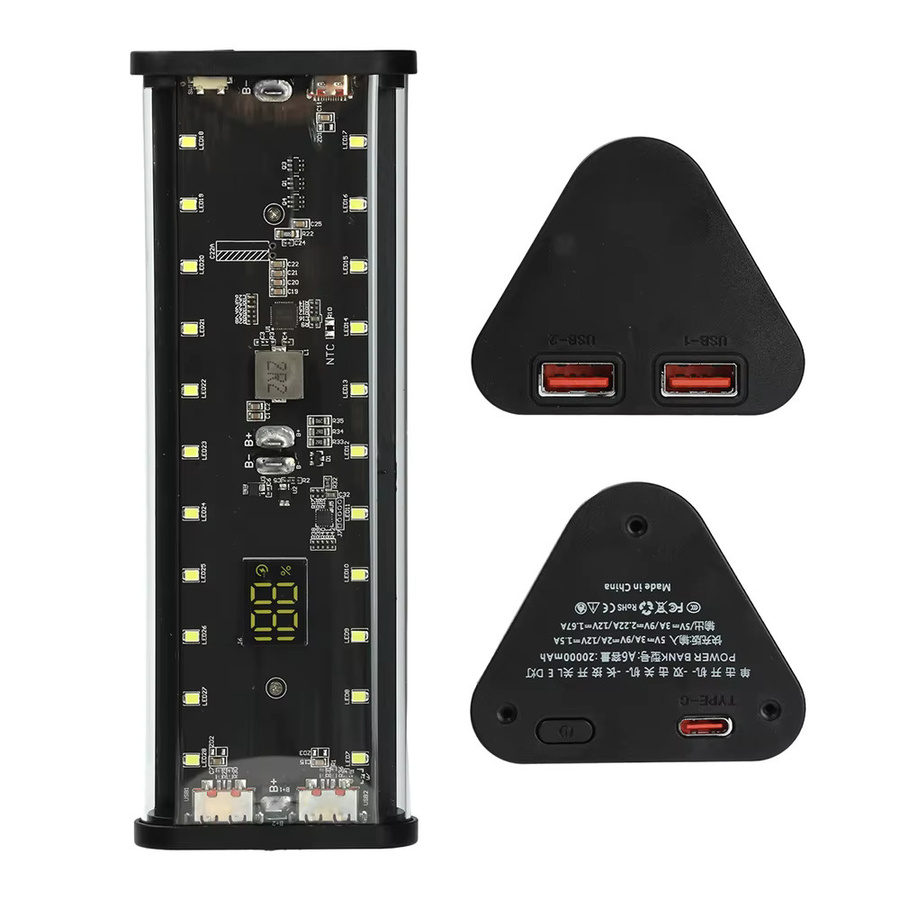 DIY Batterie Ladegerät 22,5 W Schnellladegerät für 6 Stück 18650 Akkus, transparent/schwarz, ohne Löten - Bild 3