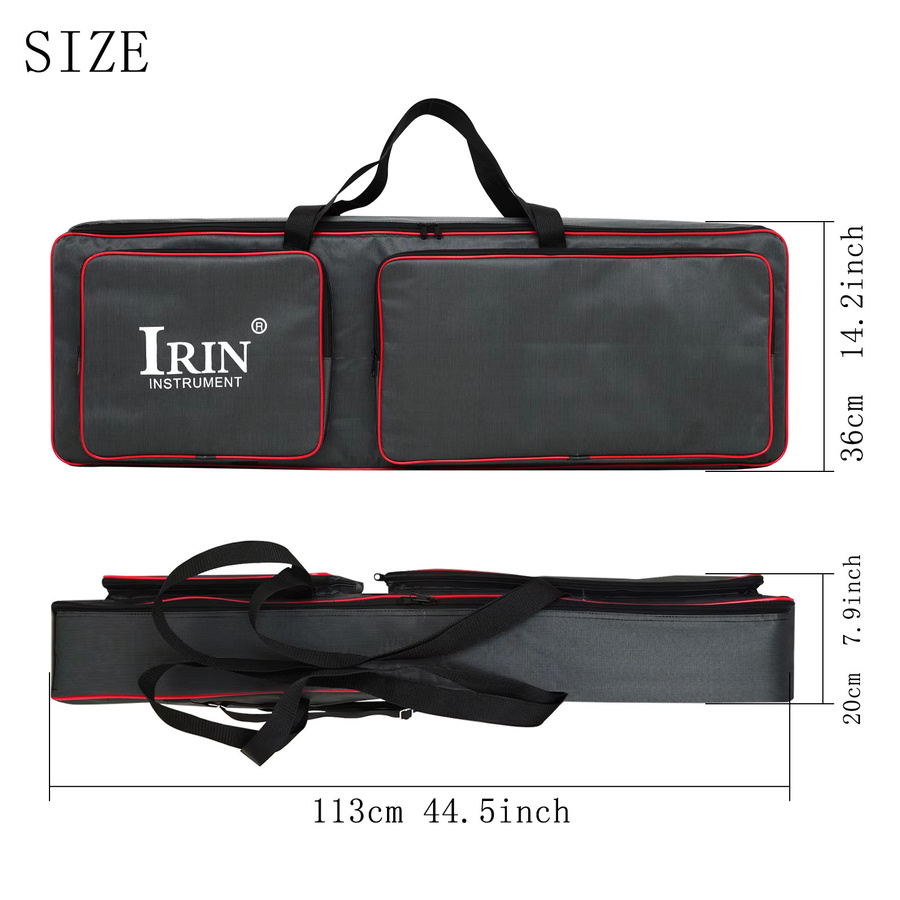IRIN Elektronische Klavier Tasche für 61/76 Tasten, Wasserdichte und verdickte Oxford-Tasche in Schwarz - Bild 4