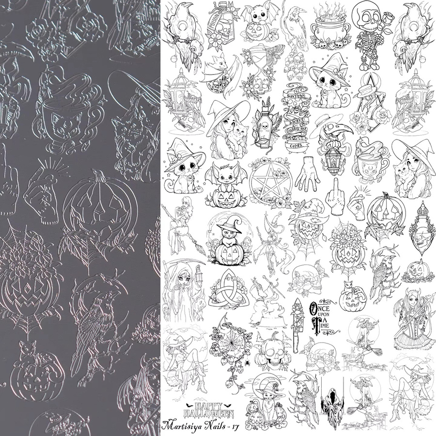 XMQ Nail Art Stamping Plates Halloween Skull Imageplate - Bild 1
