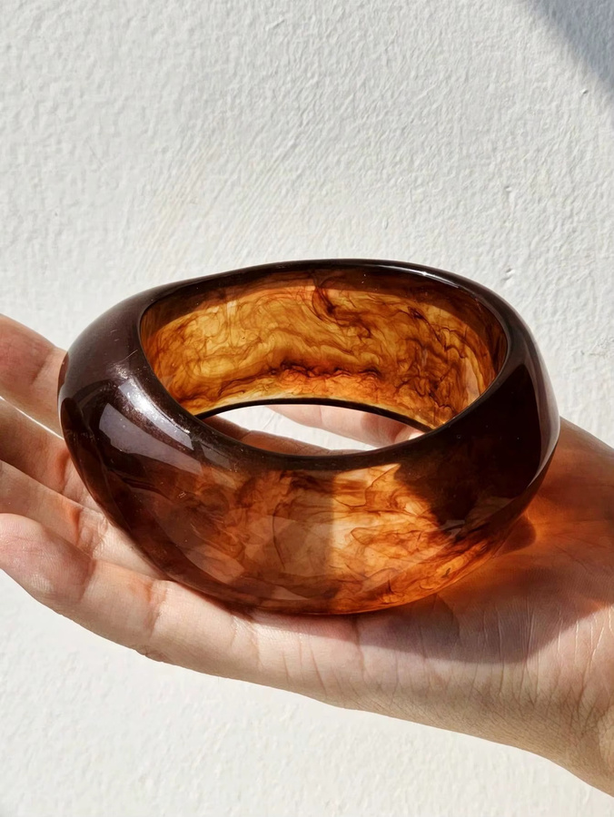 HUANQI Armband, Kunstharz, brauner Farbverlauf, Damen - Bild 3