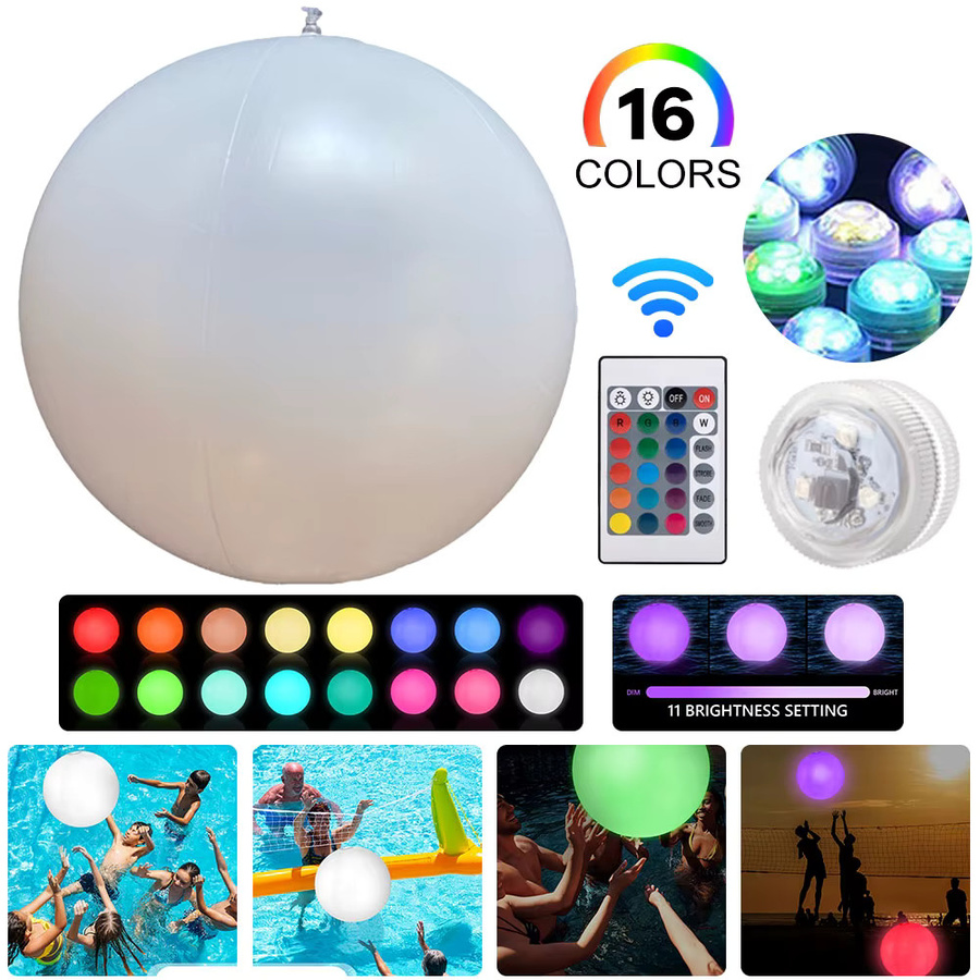APWIKOGER LED Schwimmende Poollichter RGB Gartenkugel Multicolor, Durchmesser: 40 cm - Bild 2