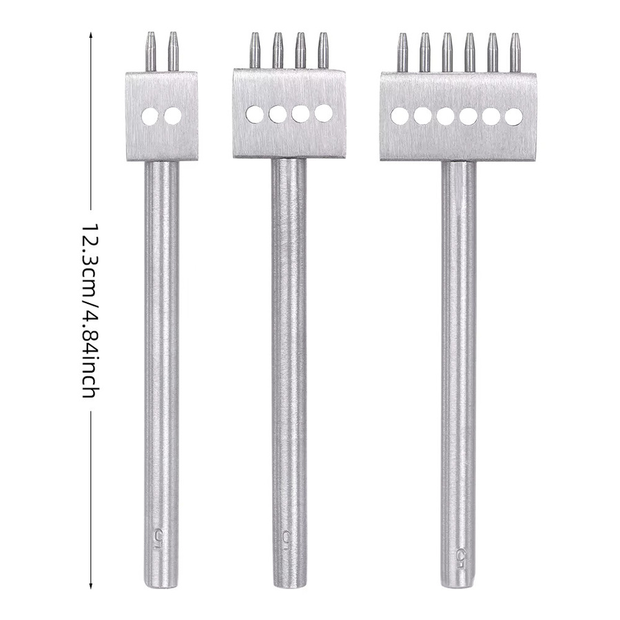 QJH Lochloch-Set für Kunstleder und DIY-Näharbeiten in Silber mit 4 mm, 5 mm oder 6 mm Abstand - Bild 4