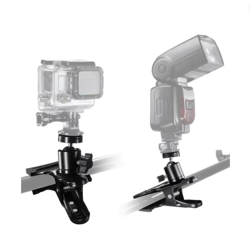 KOQZM Metall-Clip-Halterung mit Kugelkopf und 1/4-Zoll-Schraube für Handykameras in Schwarz, 360 Grad drehbar, ideal für Live-Streaming - Bild 2