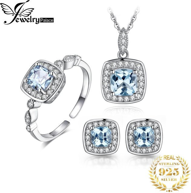 Allbestart Schmuckset Damen, 925 Silber, Topas, Zirkonia - Bild 1