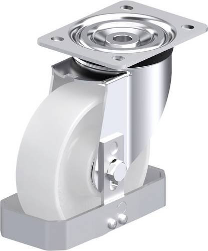 Blickle L-PO 150K-FS Stahlblech-Lenkrolle in Weiß mit 150 mm Rad-Durchmesser und 400 kg Tragfähigkeit - Bild 1