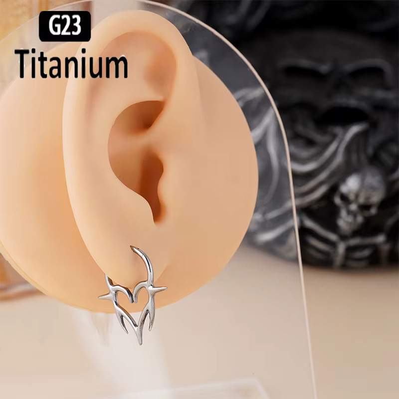 pioroe Nasenring Herz, Titan, Silber, Unisex - Bild 2