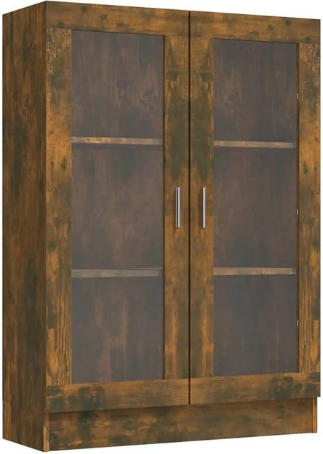 vidaXL Vitrinenschrank Räuchereiche mit Glastüren und Regalböden, B/T/H: 82,5 x 30,5 x 115 cm - Bild 1