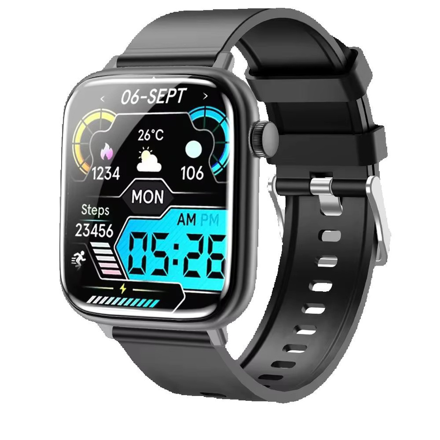 LAXASFIT Smartwatch mit Bluetooth-Anruf, Herzfrequenzüberwachung und Sprachassistent in Schwarz - Bild 7