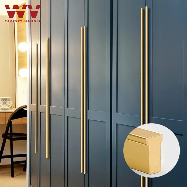 PenHardware YM Lange Schrankgriffe T-Stange aus Aluminium in gebürstetem Gold, Länge: 1200 mm - Bild 1