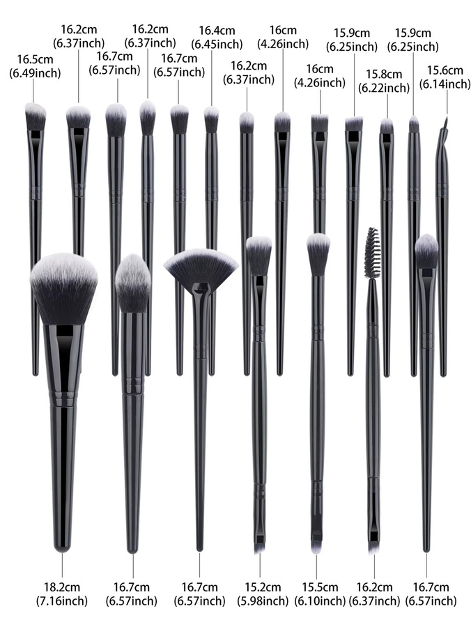 RANCAI Make-up-Pinsel-Set, 40-teilig, Schwarz, Unisex - Bild 2