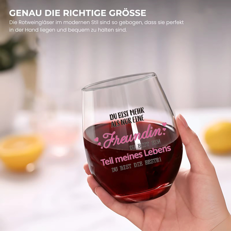BeBeiZi Weinglas ohne Stiel mit Spruch, transparent, 550 ml - Bild 3
