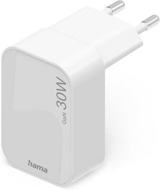 Hama GaN Schnellladegerät mit USB-C, 30 W, USB Power Delivery, Weiß - Bild 1