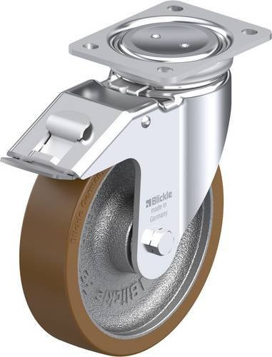 Blickle LUH-GB 200K-FI Lenkrolle mit Feststeller, Rad-Durchmesser: 20 cm, Tragfähigkeit: 1000 kg, Farbe: Silber - Bild 1