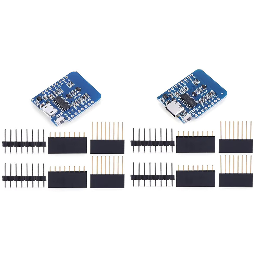 APWIKOGER Wemos D1 Mini ESP8266 ESP-12F WiFi Entwicklungsboard mit USB-C und Pins in Blau - Bild 3