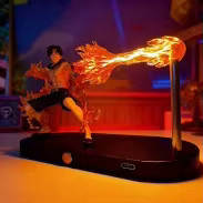 Bandai One Piece Ruffy Ace LED Nachtlicht, Lampe mit Holzsockel - Bild 2