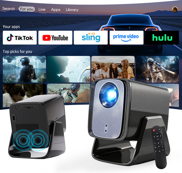 LYNCast Smart-Projektor X5AR in Schwarz mit WIFI6, Bluetooth 5.4, 8K-Unterstützung und 1500 ANSI für dein Heimkino-Erlebnis - Bild 1