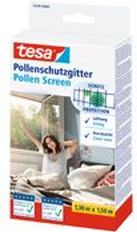 tesa INSECT STOP Premium Klett-Fliegengitter Pollenschutzgitter, anthrazit-transparent, B: 130 cm, H: 150 cm - Bild 2