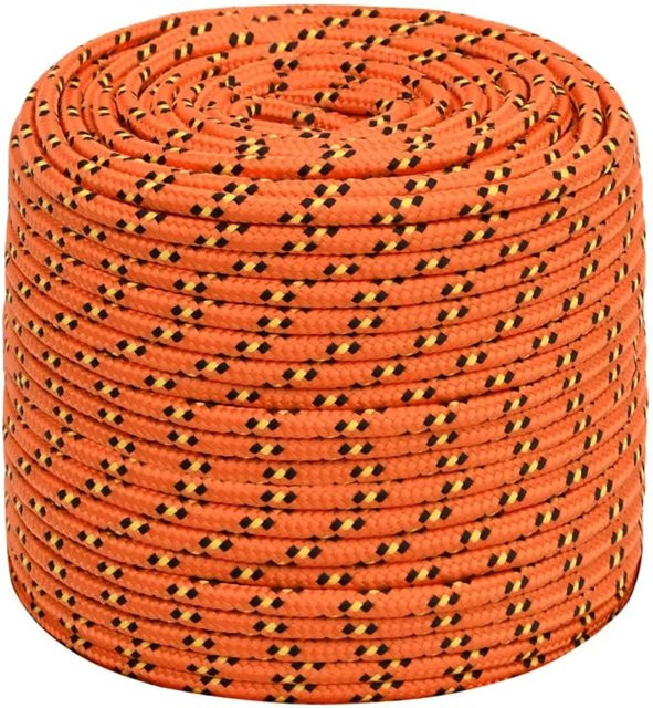 vidaXL Bootsseil aus Polypropylen in Orange, Durchmesser: 6 mm, Länge: 50 m - Bild 1