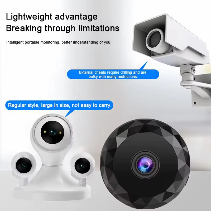 SSET Mini WLAN Sicherheitskamera mit 170° Weitwinkel, CMOS Nachtsicht und Bewegungserkennung, Schwarz - Bild 3