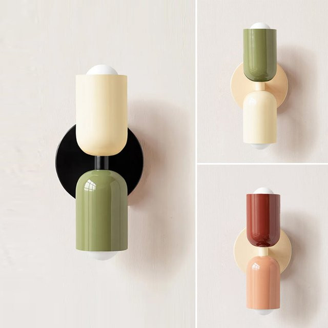 L-MANG Moderne Wandleuchte im Nordic Minimalist Design, Mehrfarbig, E27, Up-Down Lichteffekt für Schlafzimmer, Wohnzimmer und Kinderzimmer - Bild 1