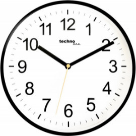 Technoline Wanduhr WT 630 analog in Schwarz und Weiß, rund mit Quarzwerk
