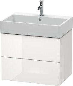 Duravit L-Cube Waschtischunterschrank in Weiß Hochglanz, wandhängend mit 2 Schubladen, B/T/H: 68,4 x 45,9 x 54,4 cm - Bild 1