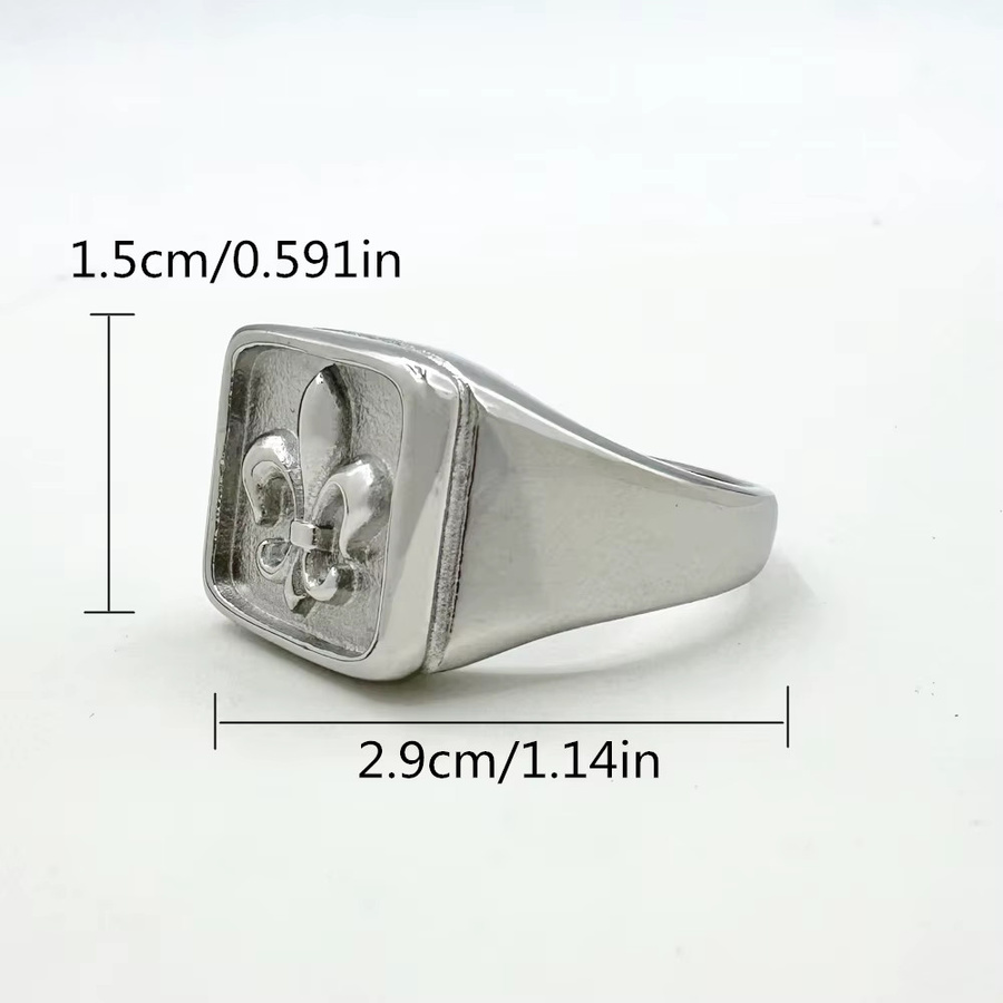 Rany&Roy Ring Iris Blume, 316L Edelstahl, Silber, Unisex - Bild 2