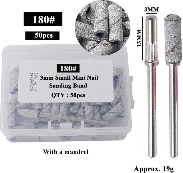 TFSCLOIN Mini Schleifbänder mit Bohrer Bits, 50 Stück, 3mm - Bild 1