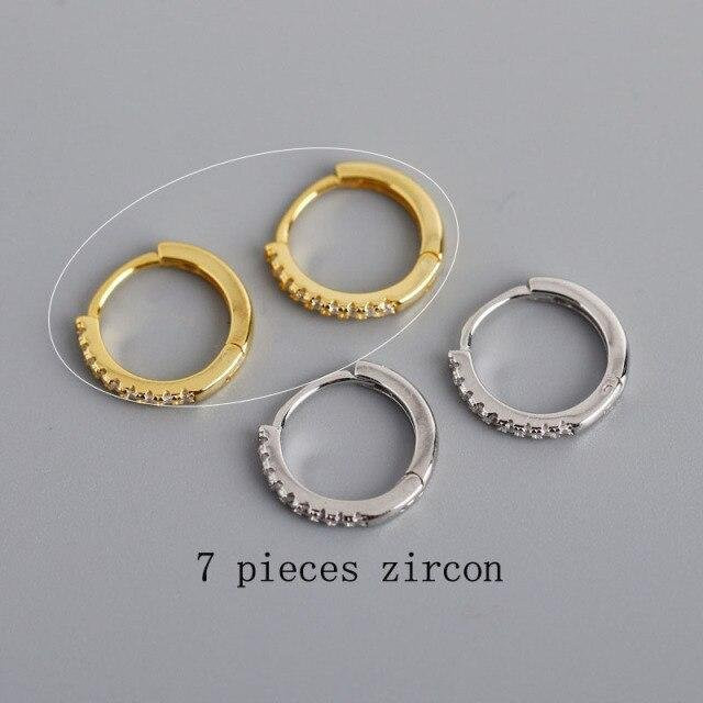 Creolen, Zirkon, Goldene, Damen - Bild 1