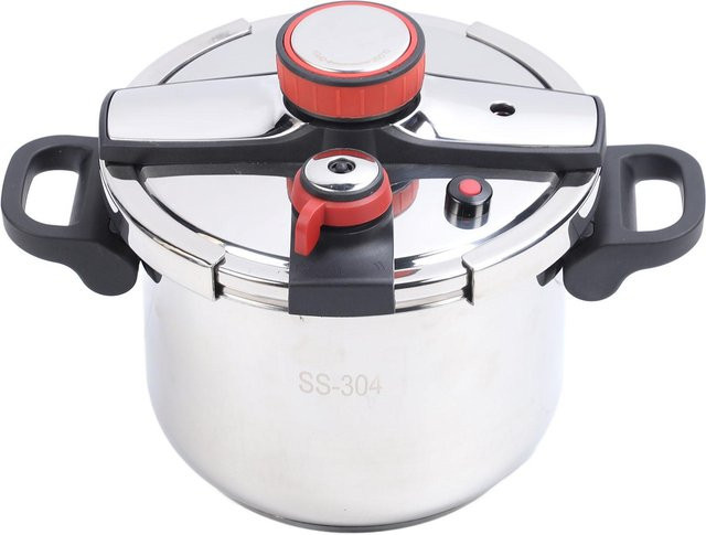 Aimo 2-Gang-Schnellkochtopf aus Edelstahl 304 mit faltbarem Griff, Silber, für Induktion und Gas - Bild 1