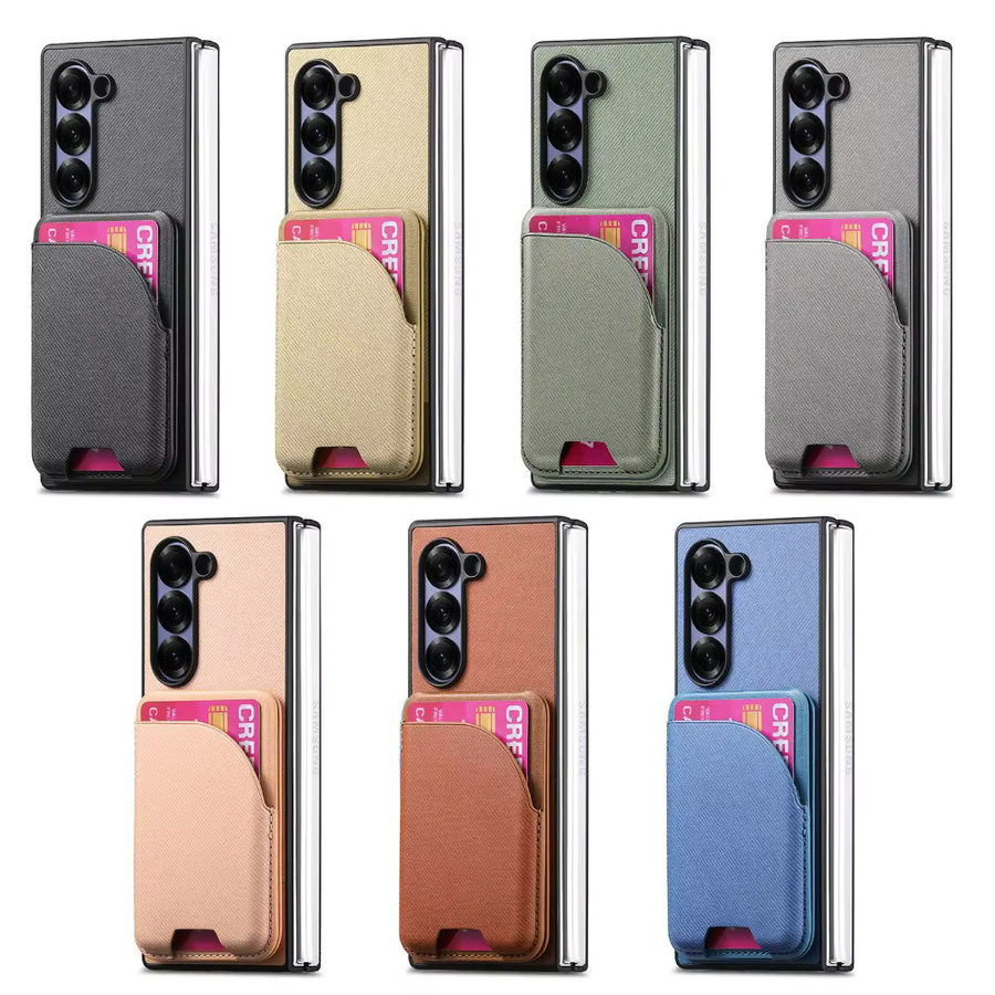 Magnetische Kartenhalter-Brieftasche aus PU-Leder für Samsung Galaxy Z Fold 7 6 5 4 3 in Grün - Bild 4