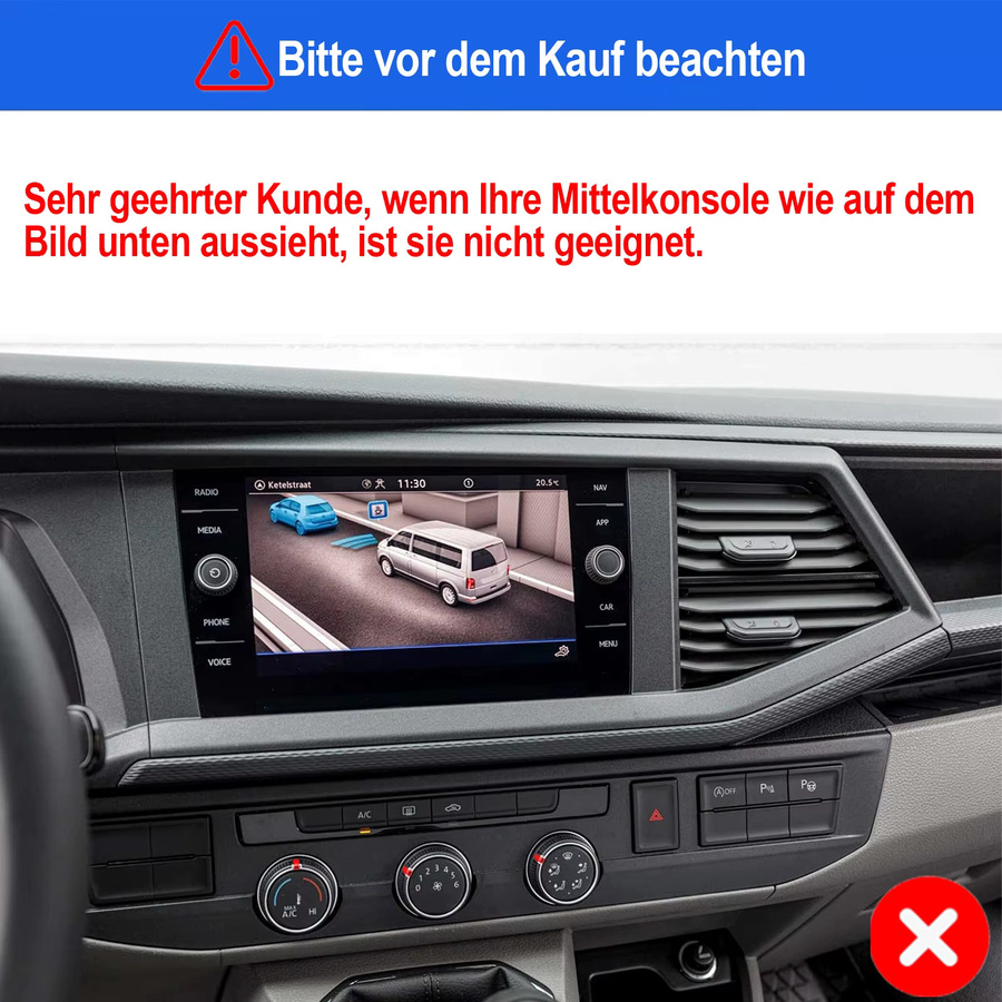 ESSGOO Android 15 Autoradio mit 9 Zoll Display, 4G+64G, kabelloses Carplay, GPS, Bluetooth und Navi für VW Transporter T6 2016-2019, Schwarz - Bild 6