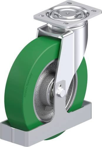 Blickle Stahlblech-Lenkrolle LH-GST 250K-FS in Silber und Green mit 250 mm Rad-Durchmesser und 900 kg Tragfähigkeit - Bild 1