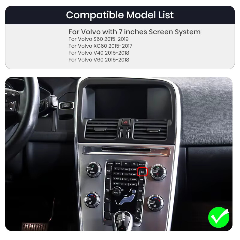 Junsun Wireless Carplay und Android Auto Adapter für Volvo XC60, S60, V40, V60, XC90 mit Airplay und Mirror Link - Bild 3