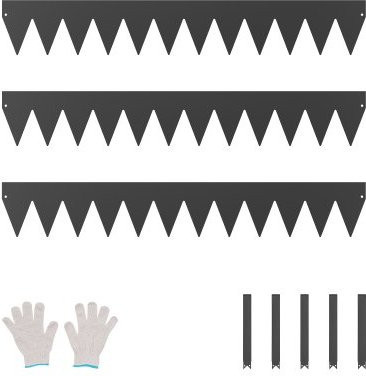 VEVOR Rasenkante aus Metall im 3er Pack, biegbare Beeteinfassung und Gartenpalisade, schwarz, B/H: 40 x 152,4 mm (40 x 6 in) - Bild 1
