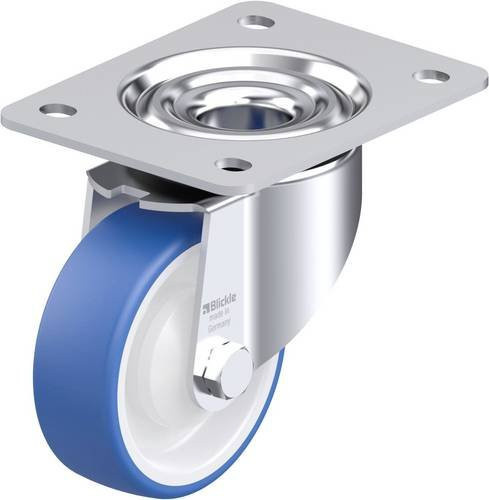 Blickle LK-POTHS 100KA-3 Stahlblech-Lenkrolle in Blau mit 100 mm Rad-Durchmesser und 200 kg Tragfähigkeit - Bild 1