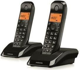 Motorola S12 Duo DECT-Schnurloses Telefon mit Anrufer-Identifikation in Schwarz - Bild 1